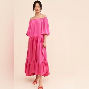 Erika Peña X Anthropologie Bettina Pink Maxi Dress - size xs